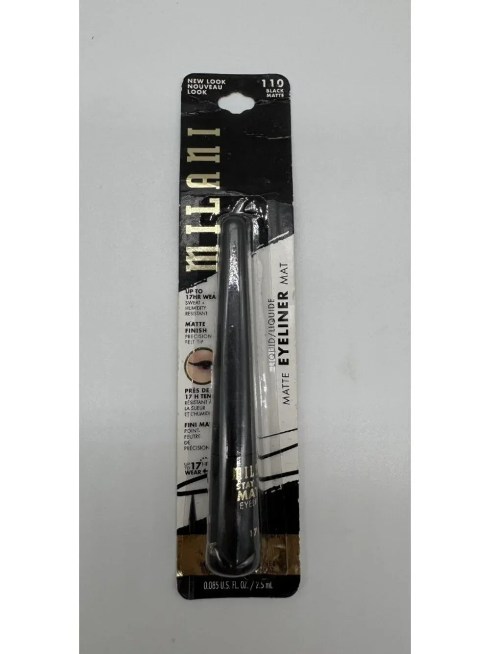 Milani Matte Eyeliner 0.085oz 2.5mL 110 Black Sealed New